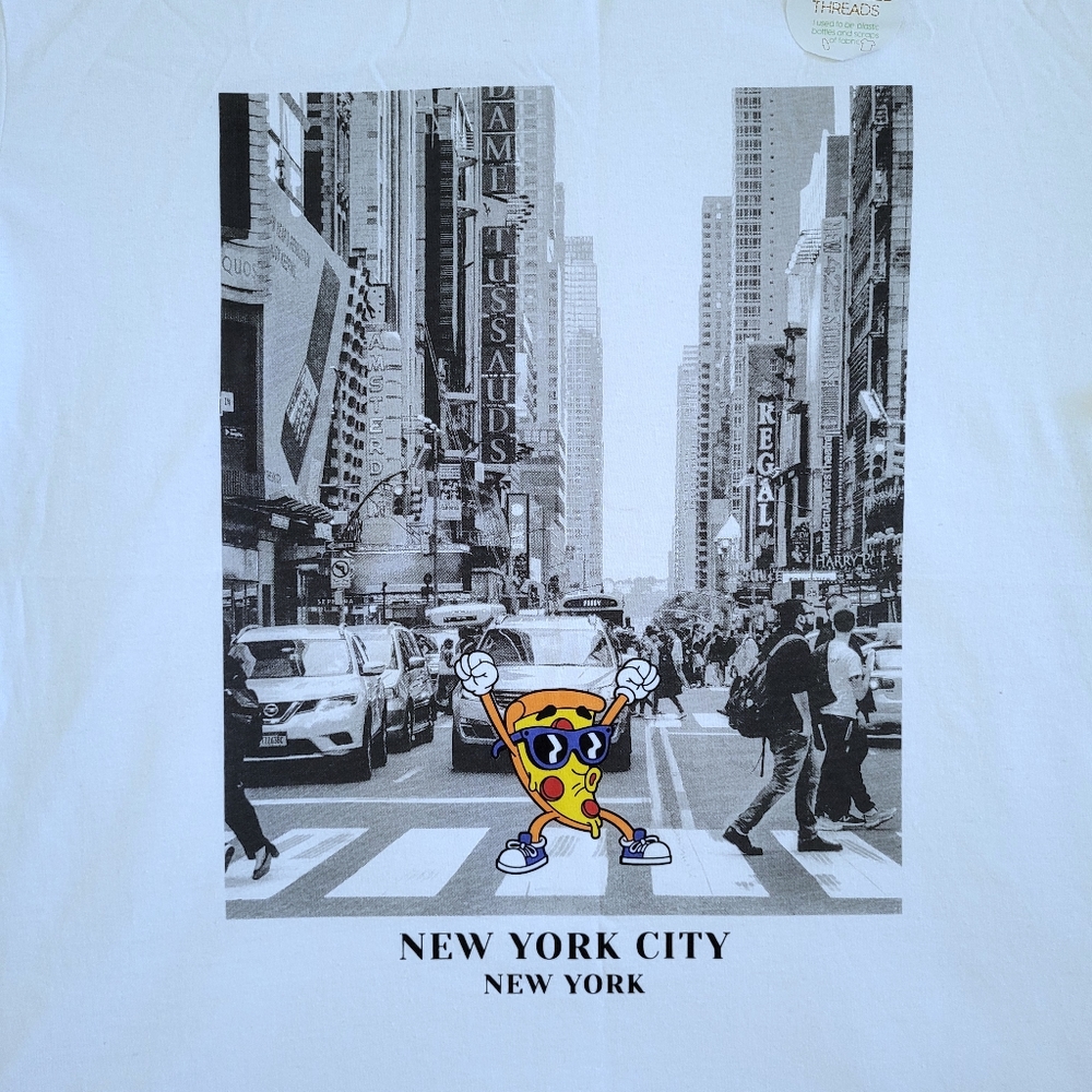 Recycled♻️Threads New York City🏙 Pizza🍕 Graphic Tee👕 - NWT - Picture 3 of 15
